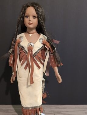 House Of Lloyd Brown & Cream Native Style Girl Doll